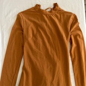 BURNT ORANGE BODY CON DRESS